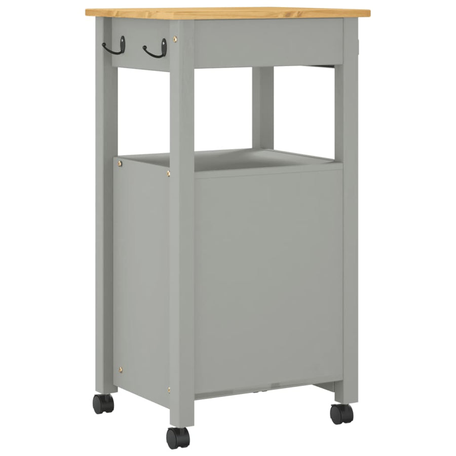 Keukentrolley Monza 48X40X90 Cm Massief Grenenhout Grijs