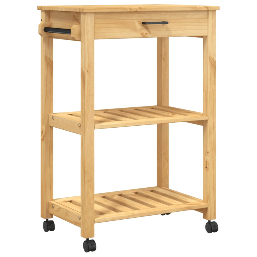 Keukentrolley Monza Massief Grenenhout 60 x 40 x 90 cm Bruin