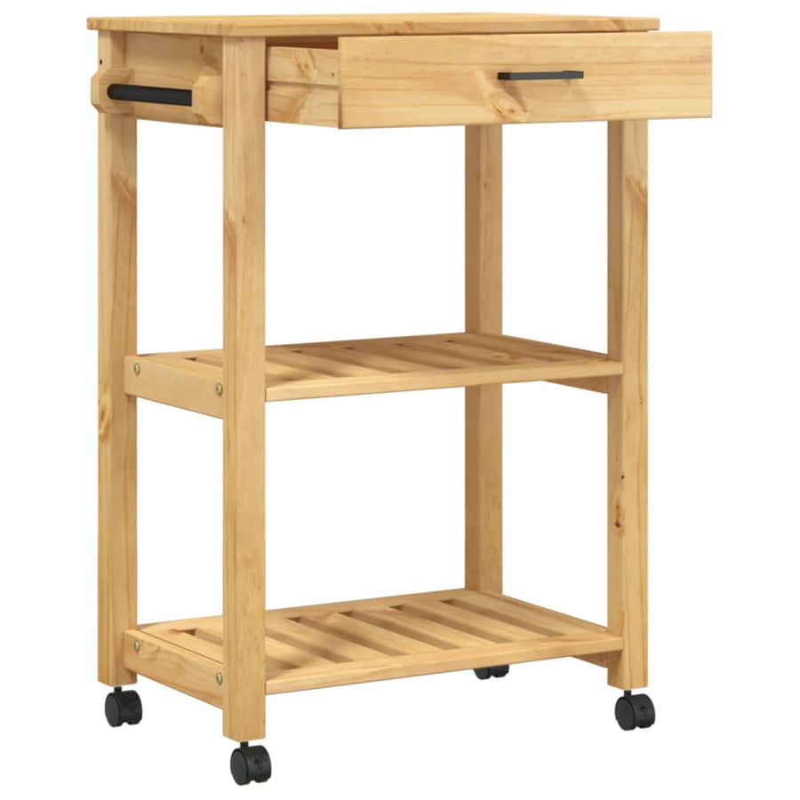 Keukentrolley Monza Massief Grenenhout 60 x 40 x 90 cm Bruin
