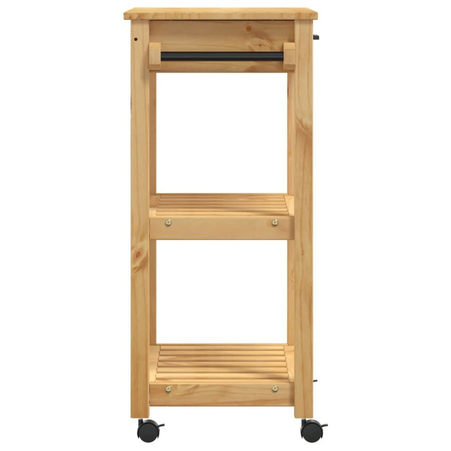 Keukentrolley Monza Massief Grenenhout 60 x 40 x 90 cm Bruin