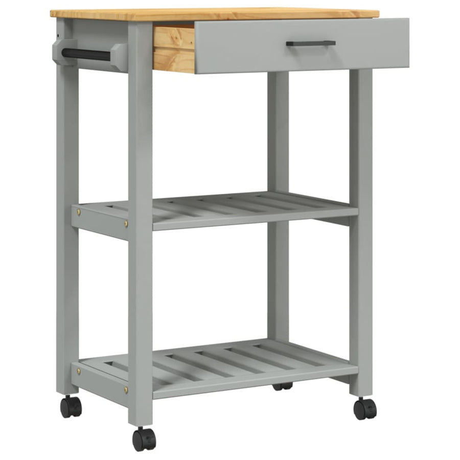 Keukentrolley Monza Massief Grenenhout 60 x 40 x 90 cm Grijs