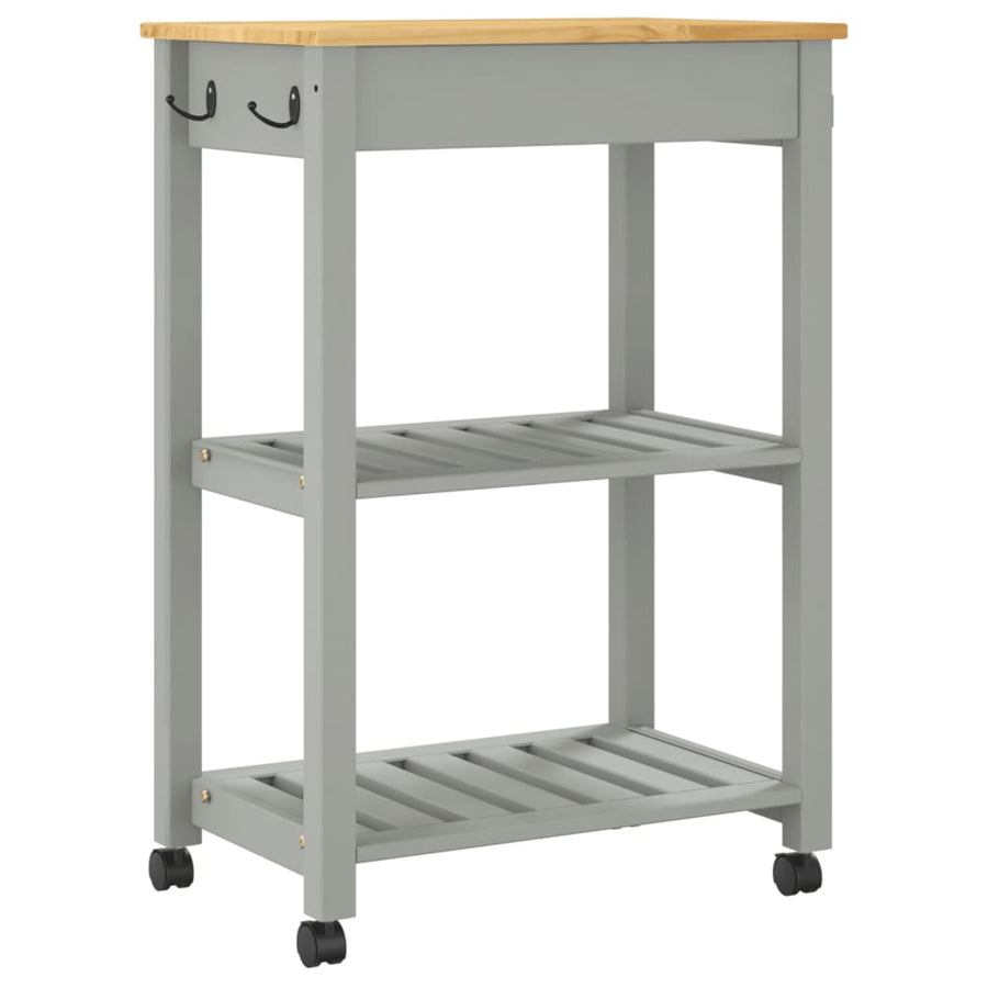Keukentrolley Monza Massief Grenenhout 60 x 40 x 90 cm Grijs