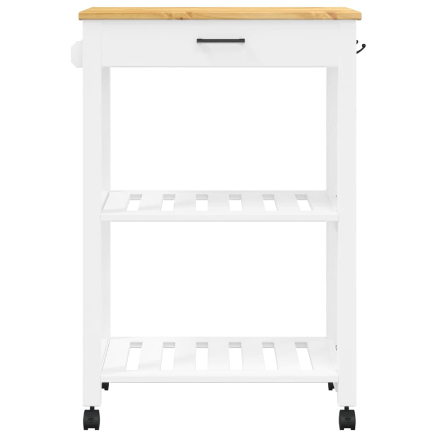 Keukentrolley Monza Massief Grenenhout 60 x 40 x 90 cm Wit