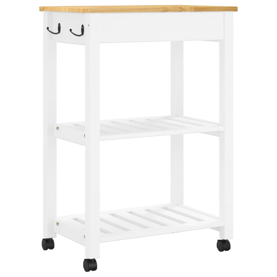 Keukentrolley Monza Massief Grenenhout 60 x 40 x 90 cm Wit