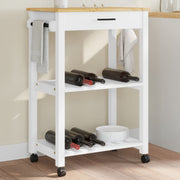 Keukentrolley 60x40x88,5 cm massief grenenhout wit