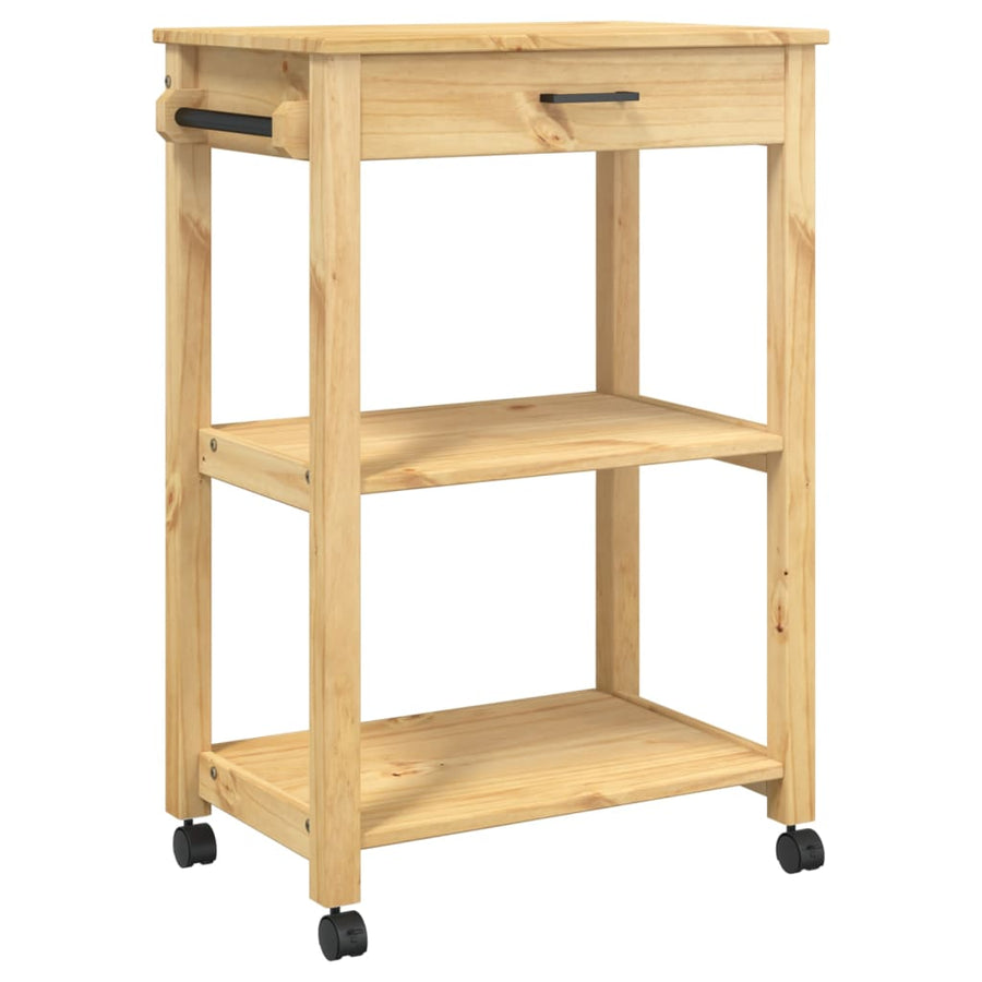 Keukentrolley Monza Massief Grenenhout 60 x 40 x 90 cm Bruin
