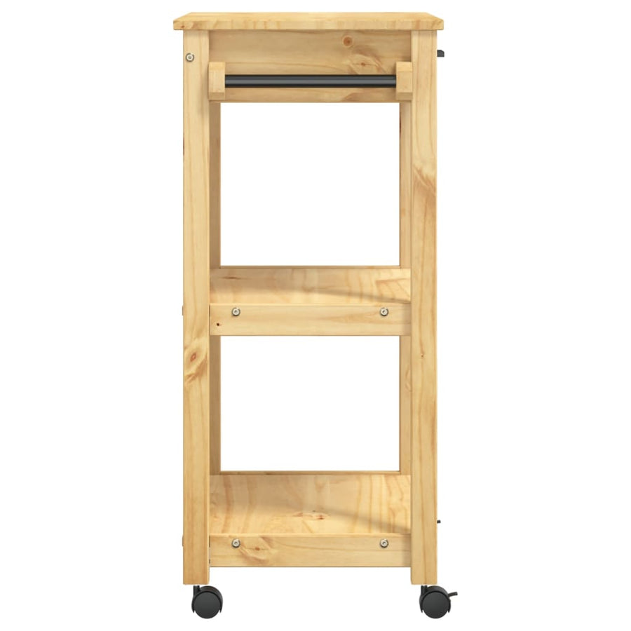 Keukentrolley Monza Massief Grenenhout 60 x 40 x 90 cm Bruin