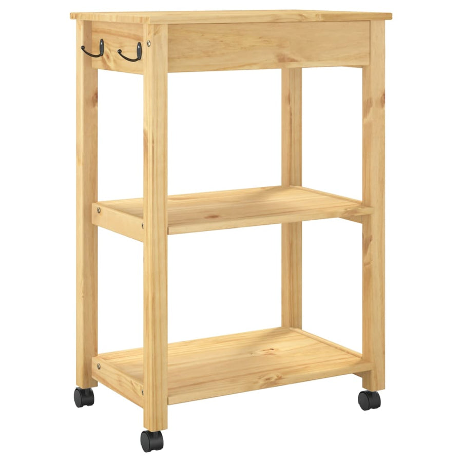 Keukentrolley Monza Massief Grenenhout 60 x 40 x 90 cm Bruin