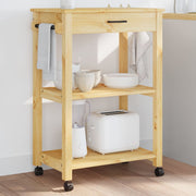 Keukentrolley 60x40x88,5 cm massief grenenhout honingwas
