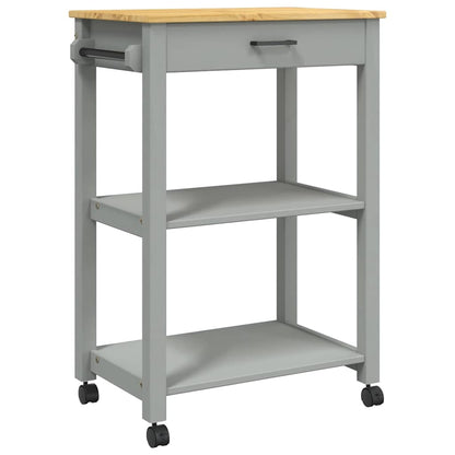 Keukentrolley Monza Massief Grenenhout 60 x 40 x 90 cm Grijs