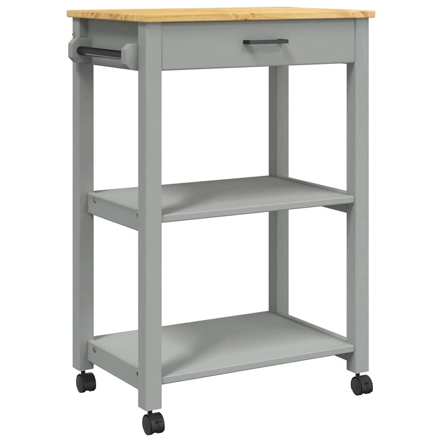 Keukentrolley Monza Massief Grenenhout 60 x 40 x 90 cm Grijs