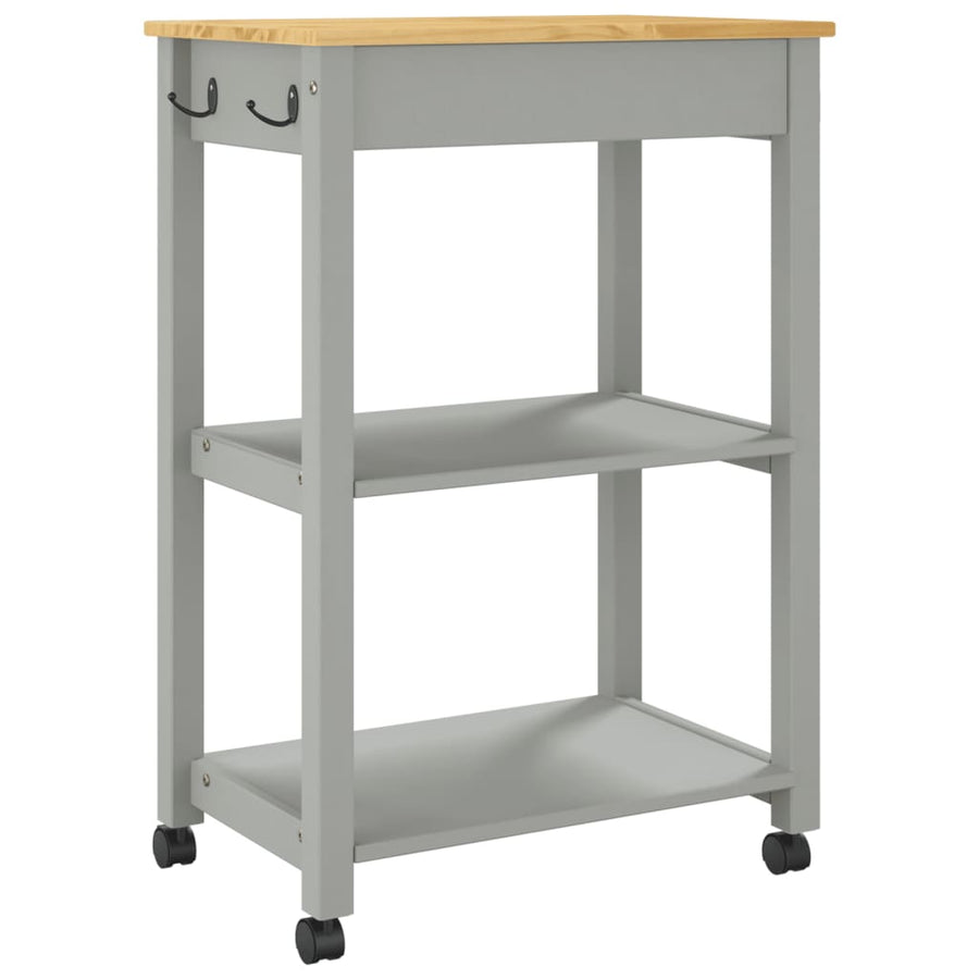 Keukentrolley Monza Massief Grenenhout 60 x 40 x 90 cm Grijs