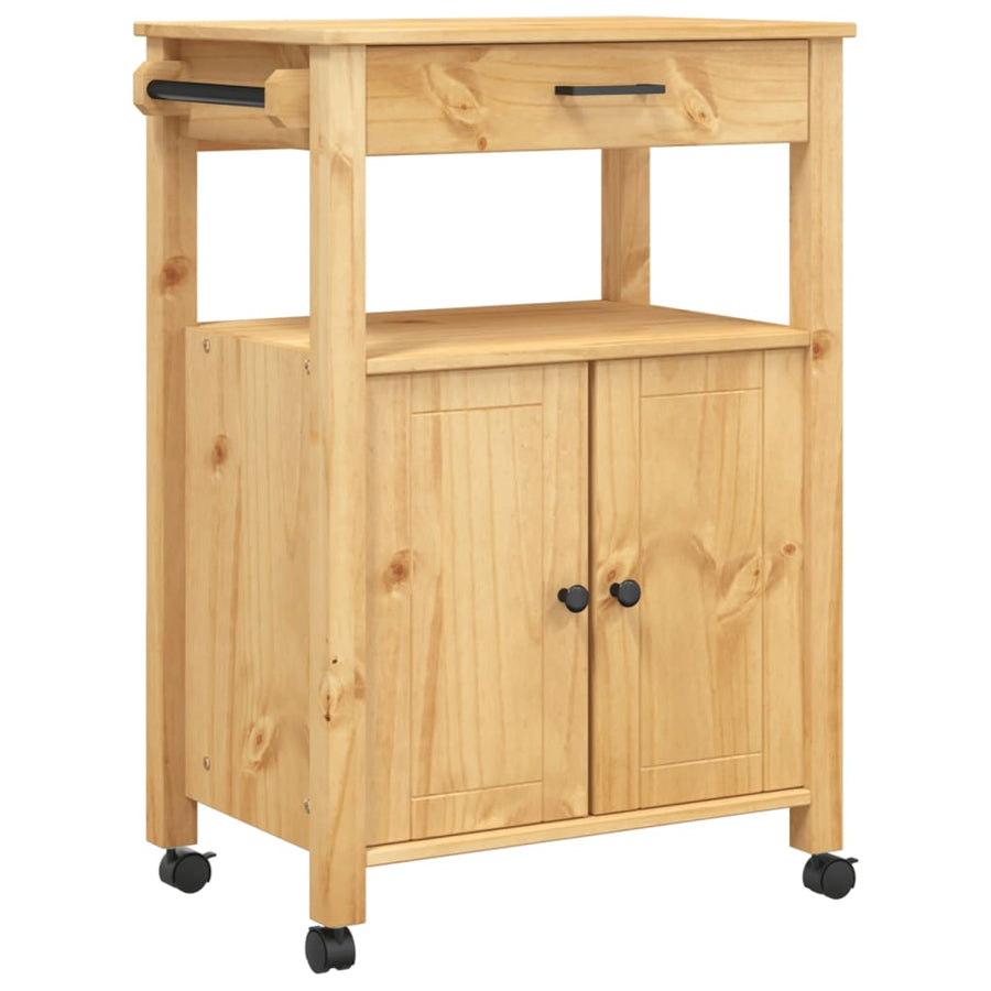 Keukentrolley Monza Massief Grenenhout 60 x 40 x 90 cm Bruin