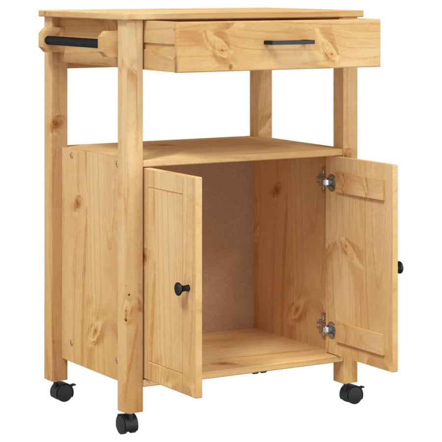 Keukentrolley Monza Massief Grenenhout 60 x 40 x 90 cm Bruin