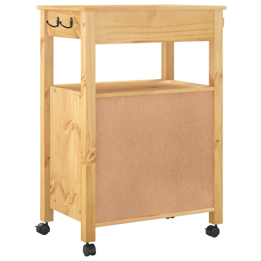 Keukentrolley Monza Massief Grenenhout 60 x 40 x 90 cm Bruin