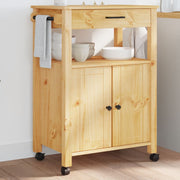 Keukentrolley 60x40x90 cm massief grenenhout honingwas