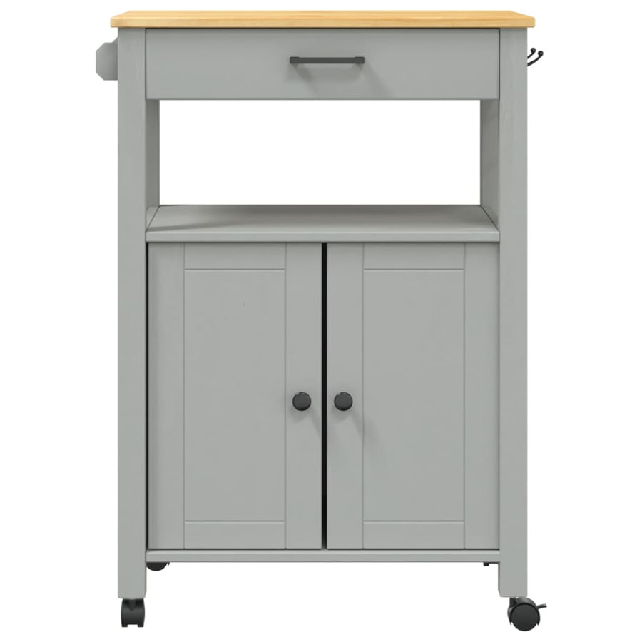Keukentrolley Monza Massief Grenenhout 60 x 40 x 90 cm Grijs