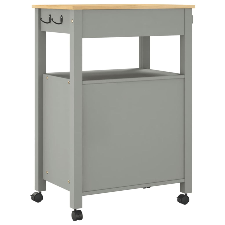 Keukentrolley Monza Massief Grenenhout 60 x 40 x 90 cm Grijs