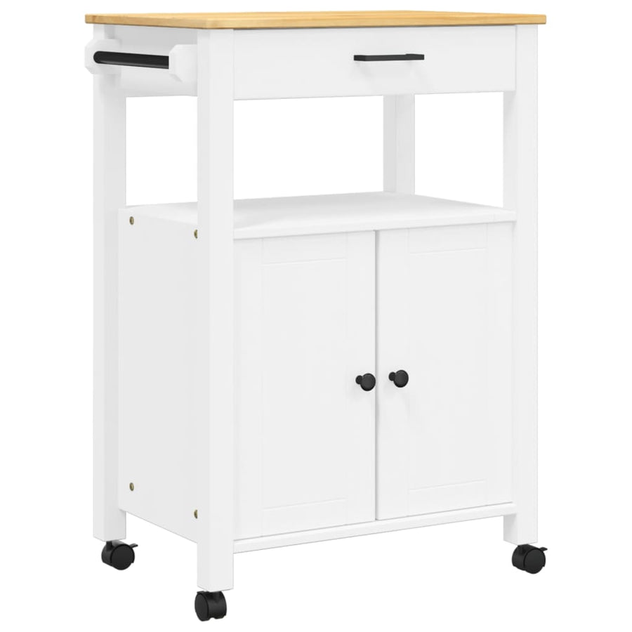 Keukentrolley Monza Massief Grenenhout 60 x 40 x 90 cm Wit