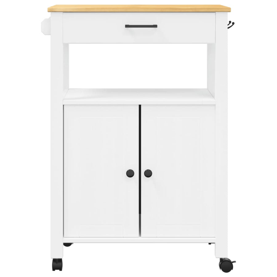 Keukentrolley Monza Massief Grenenhout 60 x 40 x 90 cm Wit