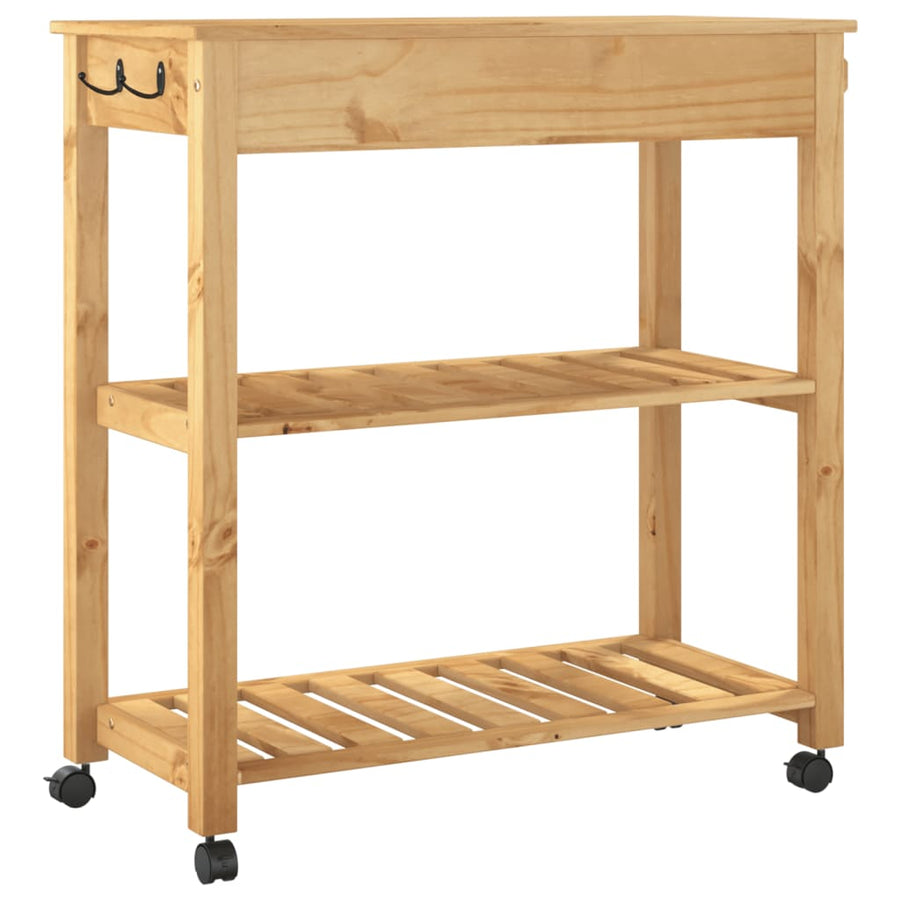 Keukentrolley Monza Massief Grenenhout 84 x 40 x 90 cm Bruin