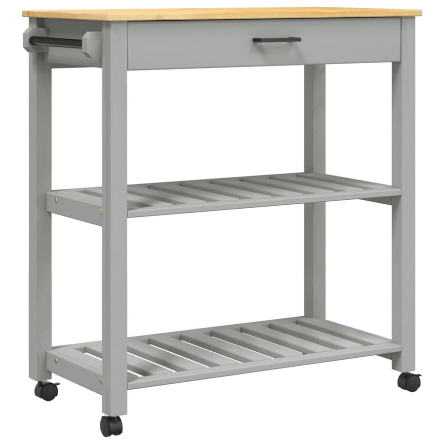 Keukentrolley Monza Massief Grenenhout 84 x 40 x 90 cm Grijs
