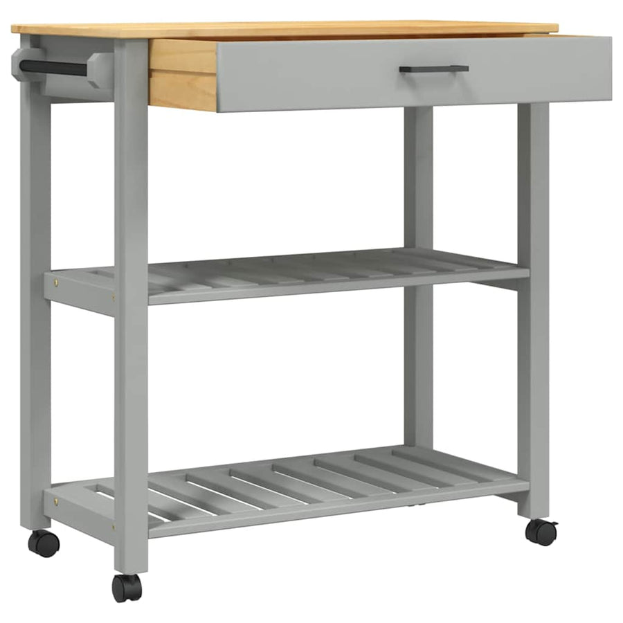 Keukentrolley Monza Massief Grenenhout 84 x 40 x 90 cm Grijs