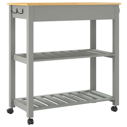 Keukentrolley Monza Massief Grenenhout 84 x 40 x 90 cm Grijs