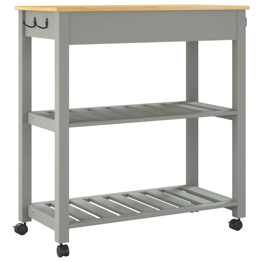 Keukentrolley Monza Massief Grenenhout 84 x 40 x 90 cm Grijs