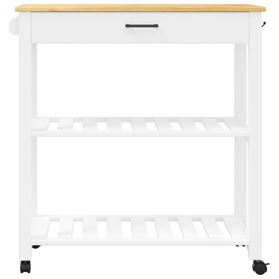 Keukentrolley Monza Massief Grenenhout 84 x 40 x 90 cm Wit