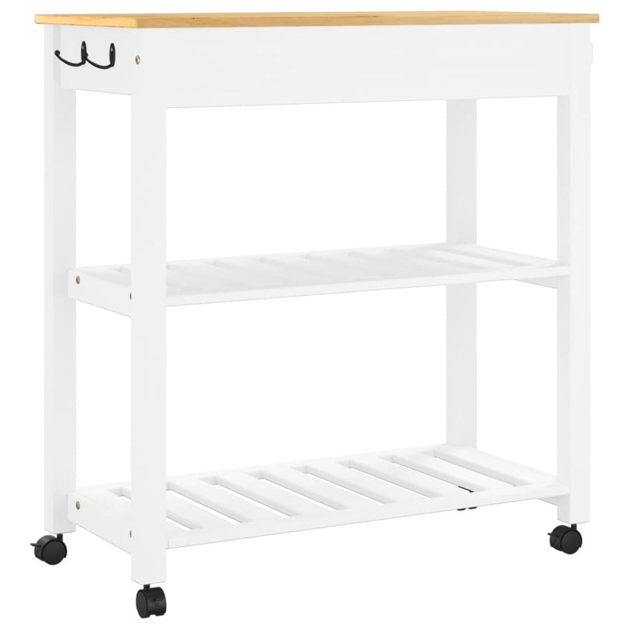 Keukentrolley Monza Massief Grenenhout 84 x 40 x 90 cm Wit