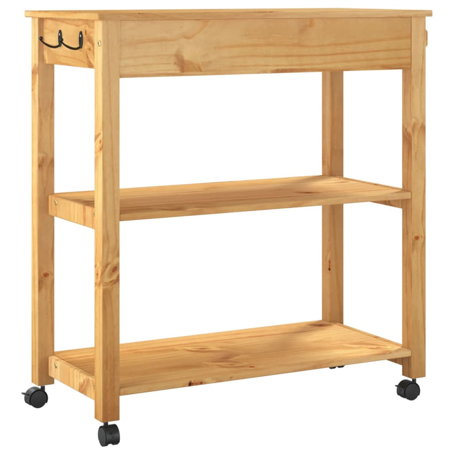 Keukentrolley Monza Massief Grenenhout 84 x 40 x 90 cm Bruin
