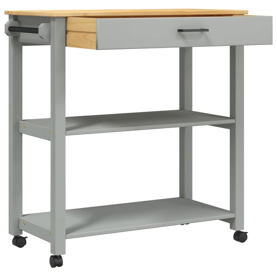 Keukentrolley Monza Massief Grenenhout 84 x 40 x 90 cm Grijs