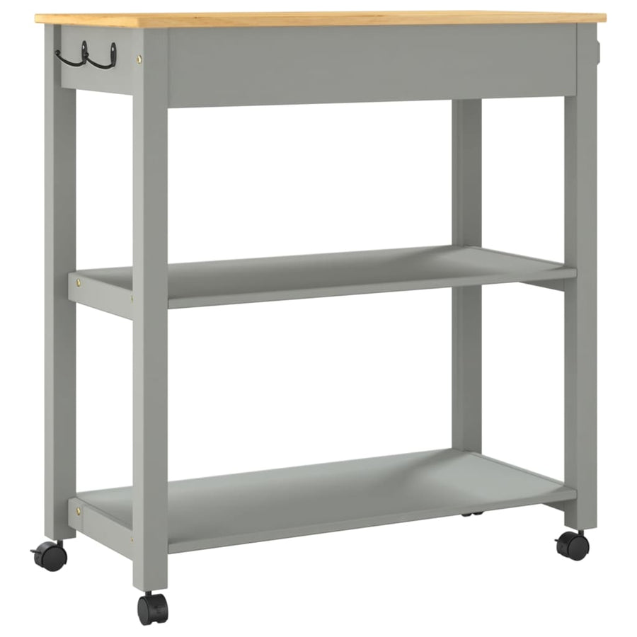 Keukentrolley Monza Massief Grenenhout 84 x 40 x 90 cm Grijs