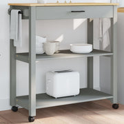 Keukentrolley 84x40x88,5 cm massief grenenhout grijs honingwas