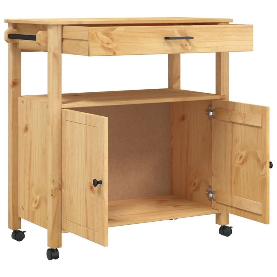 Keukentrolley Monza Massief Grenenhout 84 x 40 x 90 cm Bruin