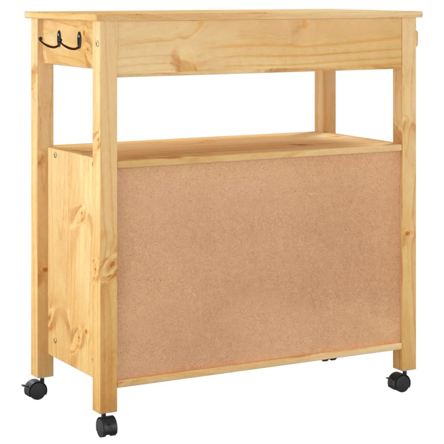 Keukentrolley Monza Massief Grenenhout 84 x 40 x 90 cm Bruin
