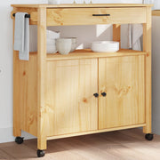 Keukentrolley massief grenenhout 84x40x90 cm honingwas