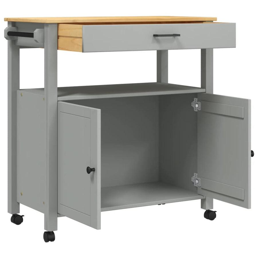 Keukentrolley Monza Massief Grenenhout 84 x 40 x 90 cm Grijs