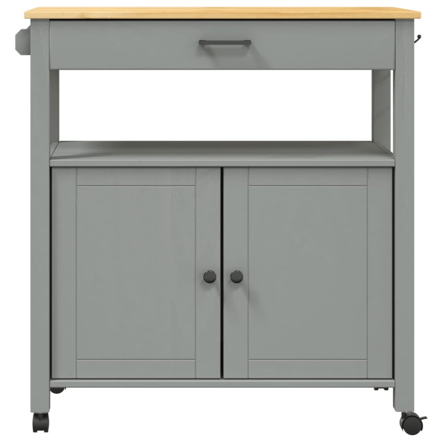 Keukentrolley Monza Massief Grenenhout 84 x 40 x 90 cm Grijs
