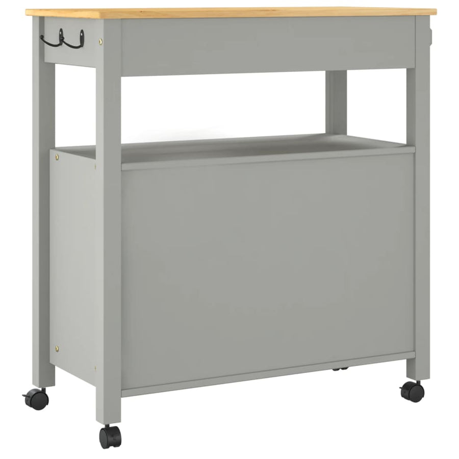 Keukentrolley Monza Massief Grenenhout 84 x 40 x 90 cm Grijs