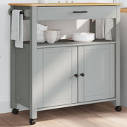 Keukentrolley MONZA 84x40x88,5 cm massief grenenhout grijs