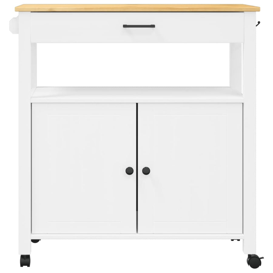 Keukentrolley Monza Massief Grenenhout 84 x 40 x 90 cm Wit