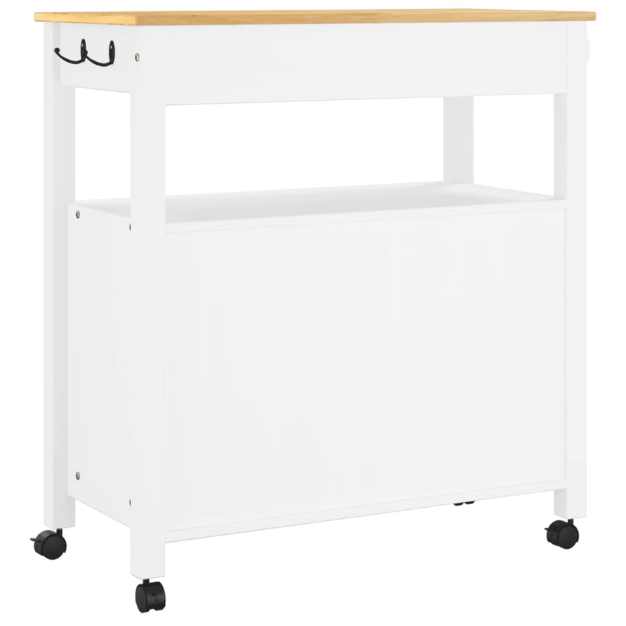 Keukentrolley Monza Massief Grenenhout 84 x 40 x 90 cm Wit
