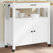 Keukentrolley 84x40x90 cm massief grenenhout wit honingwas