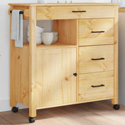 Keukentrolley 84x40x90 cm massief grenenhout