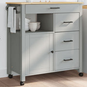 Keukentrolley Monza 84x40x90 cm massief grenenhout grijs