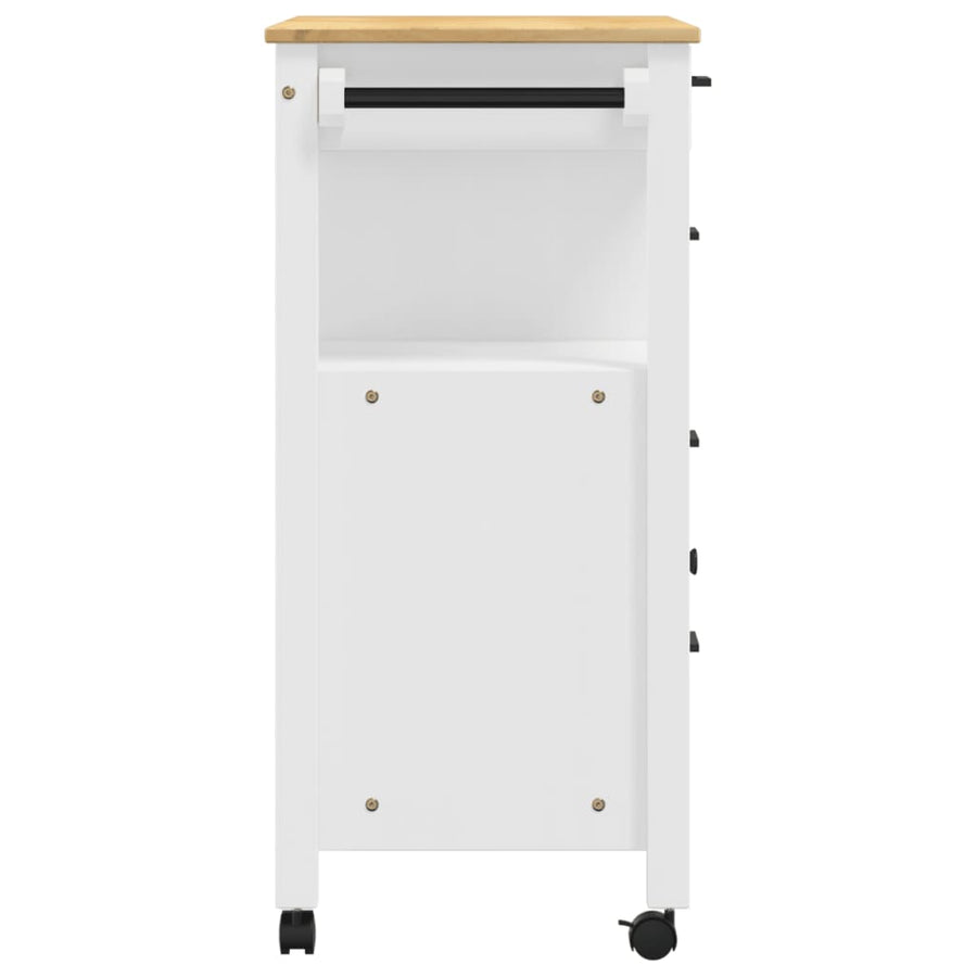 Keukentrolley Monza 84X40X90 Cm Massief Grenenhout Wit
