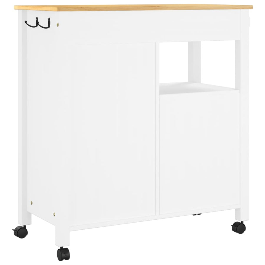 Keukentrolley Monza 84X40X90 Cm Massief Grenenhout Wit