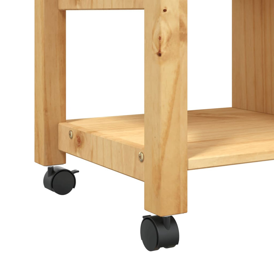 Keukentrolley Monza 84X40X90 Cm Massief Grenenhout Bruin